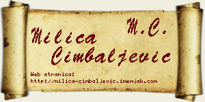 Milica Cimbaljević vizit kartica